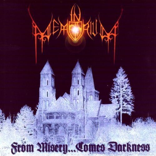 "Album cover with gothic castle, trees, and orange logo against a dark background."