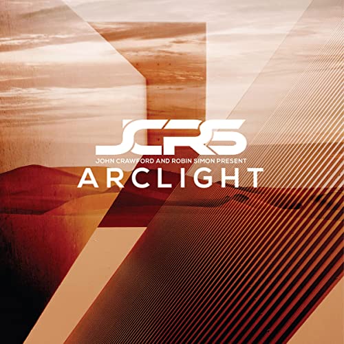 CD cover for "Arclight" by John Crawford & Robin Simon, abstract design.