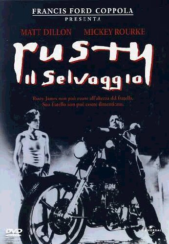 DVD cover for "Rumble Fish" featuring two men and a motorcycle.