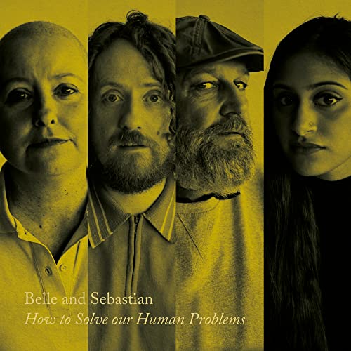 Belle & Sebastian album cover: four portraits in yellow tones.