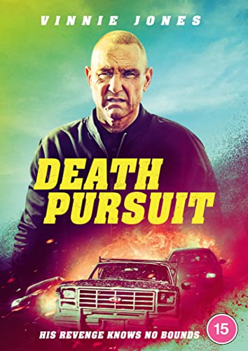 DVD cover for "Death Pursuit" featuring Vinnie Jones and car chase imagery.