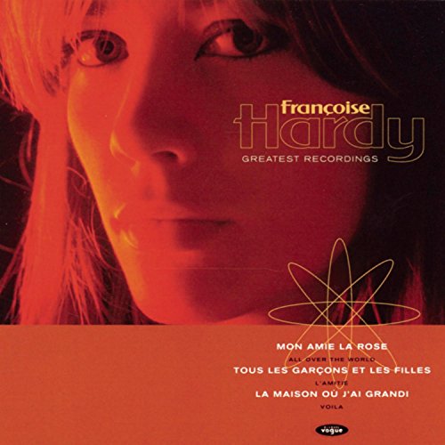 CD cover featuring a close-up portrait of Françoise Hardy in red tones.