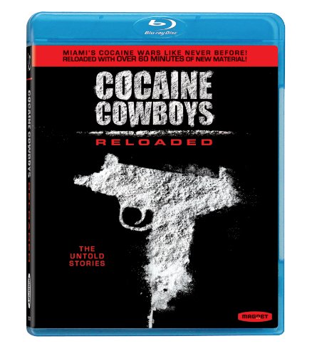 Blu-ray case for “Cocaine Cowboys - Reloaded” featuring a handgun graphic.