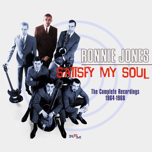 "CD cover featuring Ronnie Jones and band members with musical instruments, suits, and formal attire."