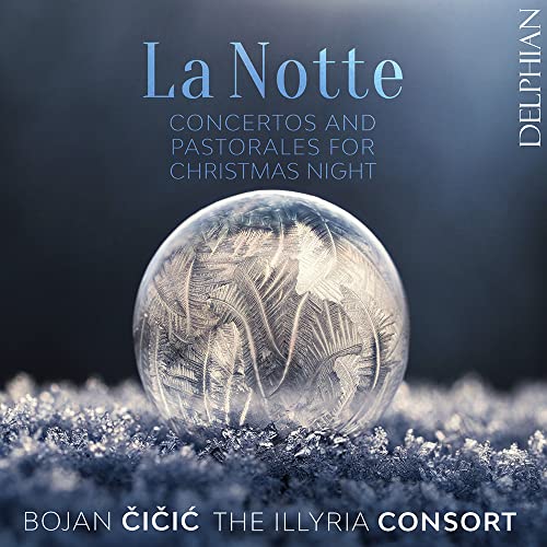 CD cover for "La Notte" by Bojan Čičić, featuring a frosted sphere.
