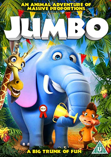 DVD cover for “Jumbo” featuring an elephant, giraffe, and monkey.