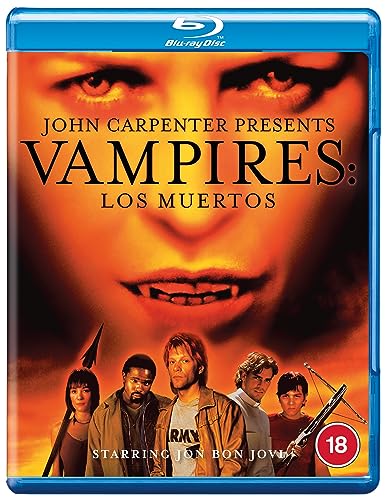 Blu-ray cover art featuring a close-up of a vampire face above five cast members.