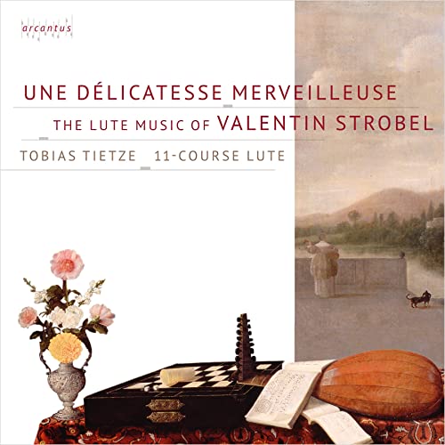 CD cover: still life with flowers, lute, and sheet music.