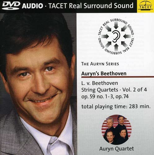 DVD cover featuring a portrait of a man and text about Beethoven’s string quartets.