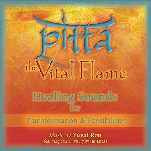 CD cover for “Pitta: The Vital Flame” with orange and teal design.