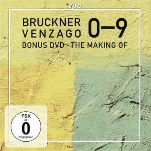 Yellow and green textured background with black text and white border around "Bruckner Venzago 0-9".