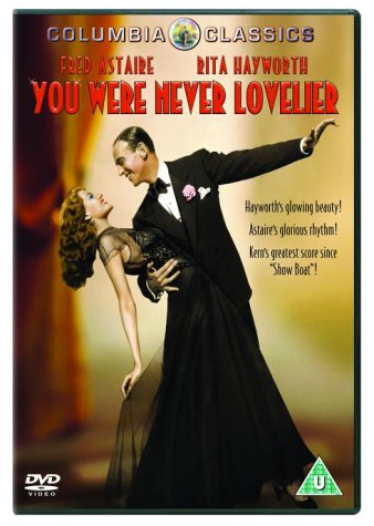 DVD cover featuring Fred Astaire and Rita Hayworth dancing together, with title text.