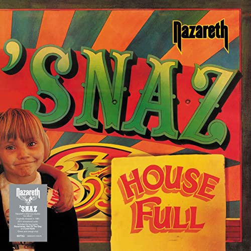 Nazareth’s “Snaz” vinyl album cover with a child and colorful graphics.