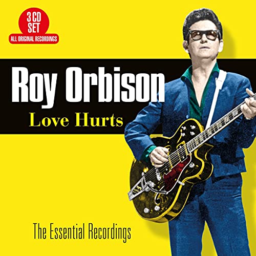 Roy Orbison with guitar on yellow background, 3CD set cover.