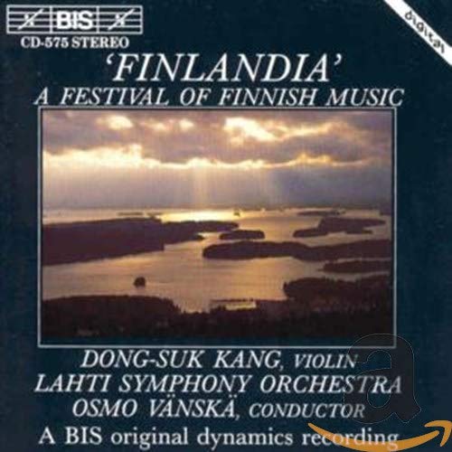 CD cover for Sibelius’ “Finlandia” featuring a landscape with water and sky.