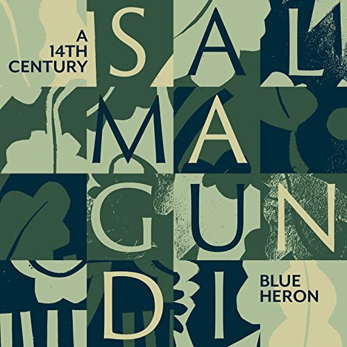 CD cover with abstract green and beige lettering, “Salmagundi” and heron.