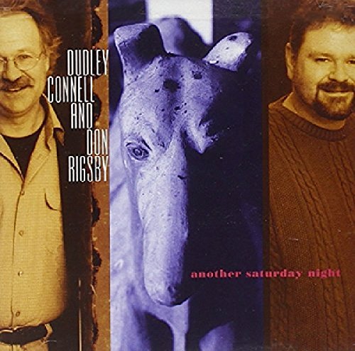 "CD cover with two men and a donkey, titled 'another saturday night'."