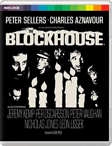 “The Blockhouse” Blu-ray cover: black and white portraits of men with candles.