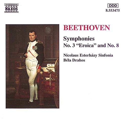 CD cover: portrait of Napoleon, text “Beethoven Symphonies Nos. 3 and 8”.