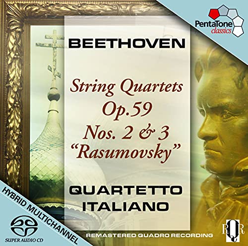 CD cover featuring Beethoven text, a bust of Beethoven, and an onion dome church.