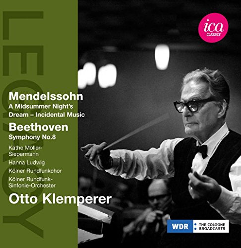 Otto Klemperer conducts an orchestra, black-and-white image on a CD cover.