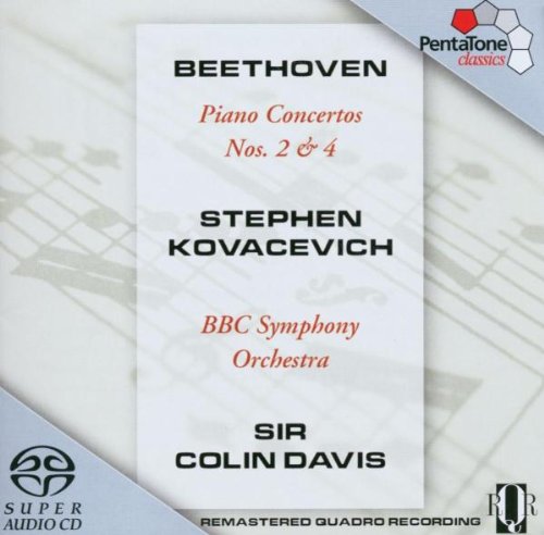 CD cover with Beethoven's piano concertos, featuring faded sheet music and blue accents.