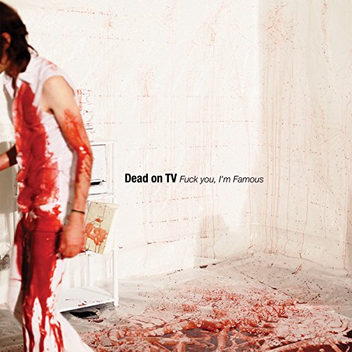 CD cover with a blood-splattered figure and a vintage television.