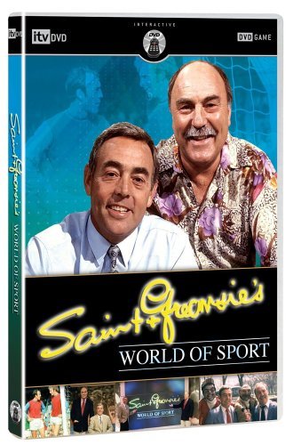 DVD cover featuring two men, Saint & Greavsie, and football imagery.