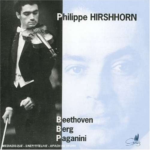 CD cover featuring a violinist and a faded portrait with composers' names listed.