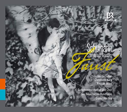 CD cover for Schumann’s “Scenes from Goethe’s Faust” with a couple embracing.