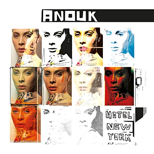 Album cover for Anouk’s “Hotel New York” featuring fragmented portrait collage.