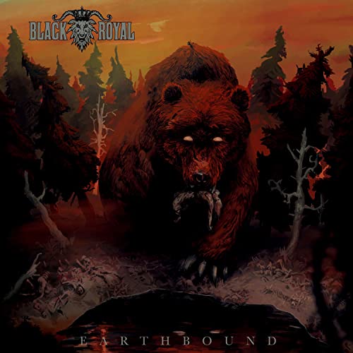 Album cover: a menacing bear in a dark, fiery forest.