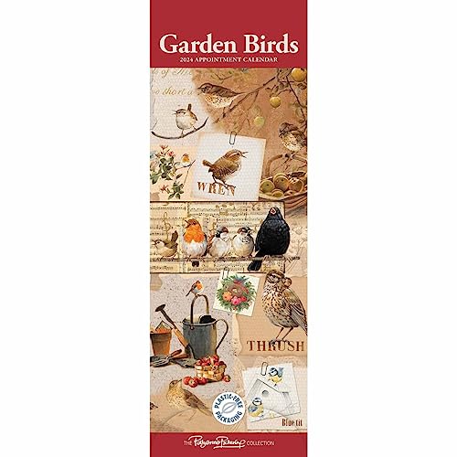 Garden Birds By Pollyanna Pickering Slim Calendar 2024