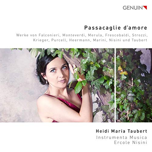 CD cover featuring a woman with ivy, titled "Passacaglie d'amore.