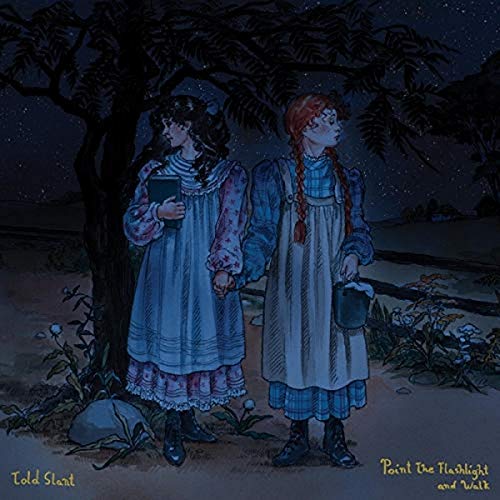 "Album cover art featuring two women in long dresses under a tree at night."