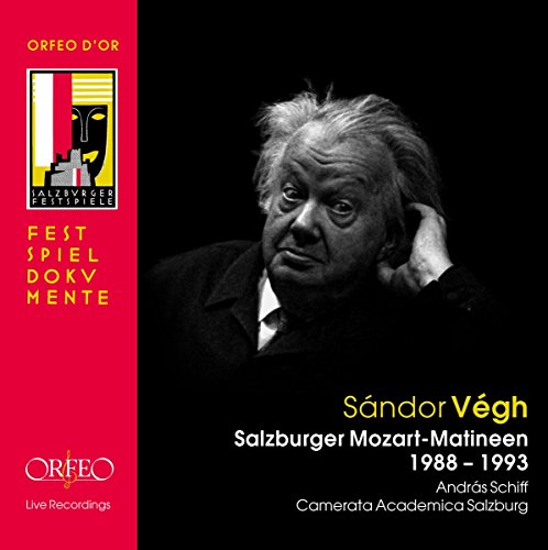 CD cover: portrait of SĆ”ndor VĆ©gh, text āSalzburger Mozart-Matineenā.