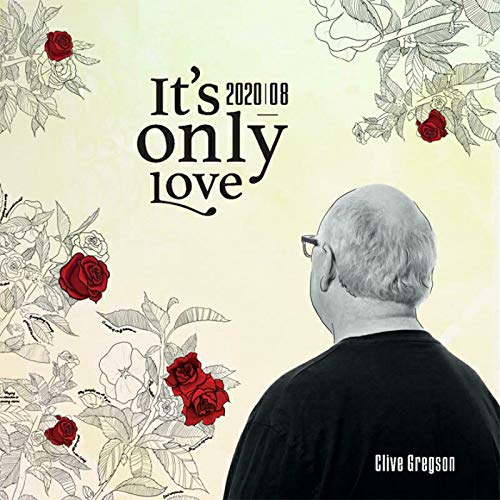 Album cover with man in black shirt and floral design, red roses.
