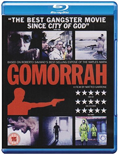 Gomorrah" Blu-ray cover featuring gritty images of crime and violence.