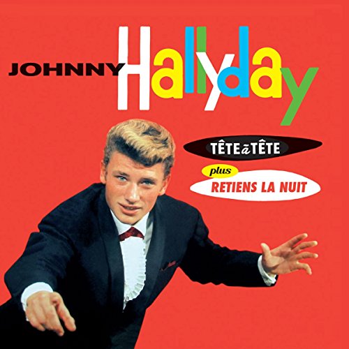 Johnny Hallyday album cover featuring a portrait and colorful text.