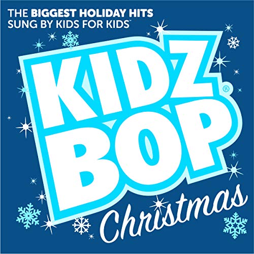 Kidz Bop Christmas CD cover with blue and white snowflake accents.