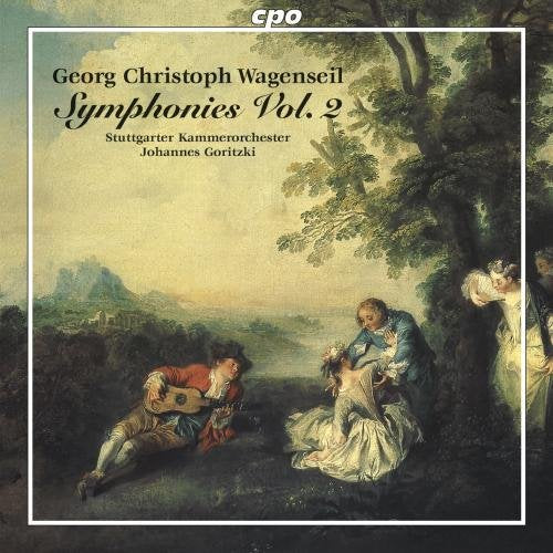 A CD cover featuring a serene 18th-century scene with musicians in a landscape.