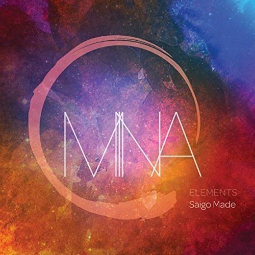 "Album cover with 'MINA' in white text on a colorful, abstract background."