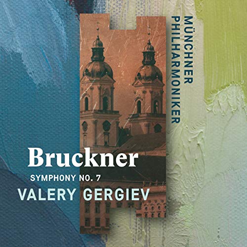 Bruckner Symphony No. 7 CD cover featuring a church and abstract background.