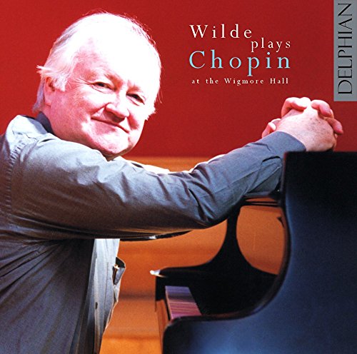 "Wilde plays Chopin" CD cover featuring a man leaning on a piano.