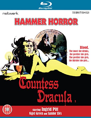 Countess Dracula Blu-ray cover featuring a reclining vampire and gothic art.