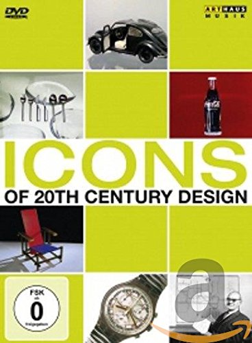 DVD cover with grid of images showcasing 20th-century design icons, including a car and watch.
