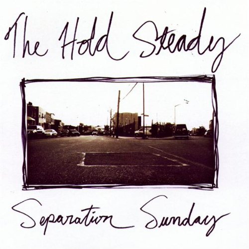 "Album cover with a Polaroid-style photo of an empty street on a white background."