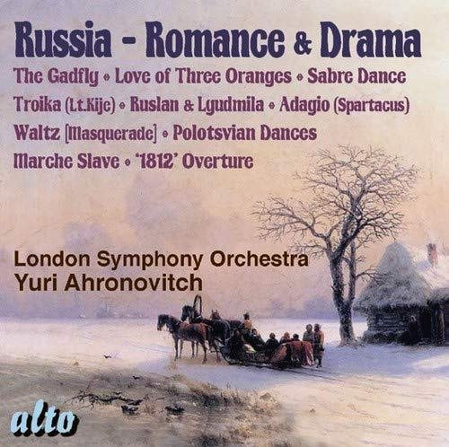 CD cover: winter landscape with horse-drawn sleigh, text listing musical pieces.