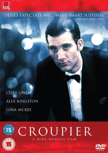 DVD cover for "Croupier" featuring Clive Owen in a tuxedo.