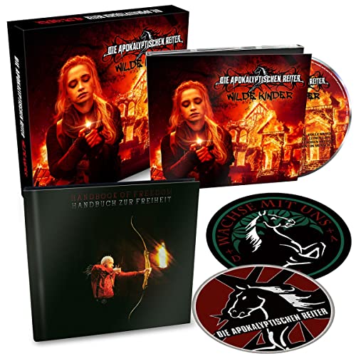 CD package for "Die Apokalyptischen Reiter - Wilde Kinder" with woman holding candle.